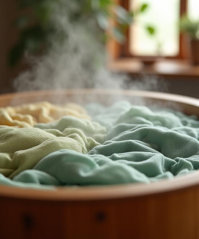 Atelier di tintura naturale con tessuti organici